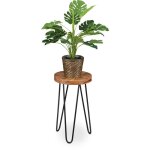 Porte - plantes, pour vos tr�sors verts, design vintage, h x d : 42 x 45 cm, marron et noir - relaxdays ...