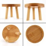 Support de plante en bois pot fleur support base tabouret haut balcon succulente �tag�re � fleurs ronde ...