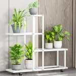 Support plantes interieur porte plante en m�tal � 4 niveaux, �chelle etagere pour plantes interieur, ...