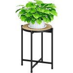 Support pour plantes d'int�rieur en rotin, table ronde pour grandes plantes, support de plantes haut ...