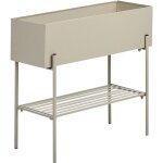 Beliani ? support pour plantes en m�tal beige ? jardini�re rectangulaire sur�lev�e r�sistante � la rouille ...