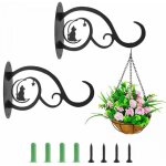 Support plante mural balcon, (2pcs) crochet de suspension en fer forg� panier suspendu, murale pour plantes ...