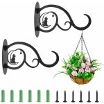 Support plante mural balcon, (2pcs) crochet de suspension en fer forg panier suspendu, murale pour plantes ...