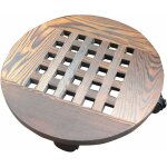 Support de plante en pot de caddy de jardinire en bois avec des roues, chariot de planteur de plateau ...