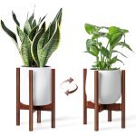 Support de plantes r�glable en bois du milieu du si�cle - cache pot sur pied moderne pour pot de fleurs ...