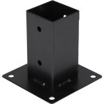 Support plat pour poteau 9x9 cm noir - par pice