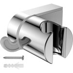 Support pommeau de douche chrom� fixation murale universelle, compatible avec tuyaux de douche standard ...
