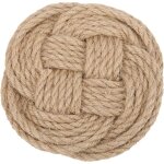 Support de pot tapis antid�rapant jute tiss� dessous de plat moderne �paissir isolation thermique marron ...