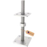Supports de poteau galvanis�s � chaud 50 x 50 mm 30?130 mm ? hauteur r�glable ? platine bois pour pieds ...