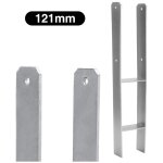 Support de poteau en h en forme h - ancre durable pour carports cltures 2 pices 121mm - einfeben