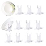 Support de pr�sentation r�glable 12 pi�ces porte assiette supports de plaque affichage en plastique transparen ...