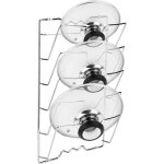 Support de rangement chrom� pour couvercles de casseroles et casseroles - 5 couvercles , 40. 7 x 25. ...