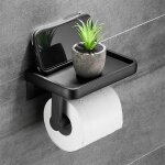 Support de rangement pour salle de bain, porte - papier toilette noir et dor�, porte - serviettes avec ...