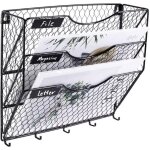 Support de rangement pour zine  3 niveaux, dossier mural suspendu, porte - journaux, organisateur avec ...