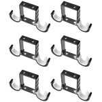 Supports de rideaux en alliage d'aluminium, 6 supports de tringle double, noir, montage au plafond, pour ...