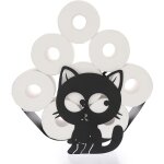 Support de rouleau de papier toilette porte - papier en mtal stockage de papier en forme de chaton pour ...