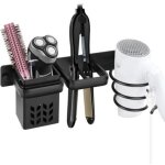Support seche cheveux porte seche cheveux mural support seche cheveux et lisseur pour rangement brosse ...