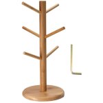 Support de tasse en bambou, support de rangement pour arbre, 6 crochets, support de tasse à thé amovible, ... Support de tasse en bambou, support de rangement pour arbre, 6 crochets, support de tasse à thé amovible, ...