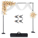 Support toile de fond 260 x 300 cm, kit support fond photo reglable, en acier au carbone, portable, avec ...
