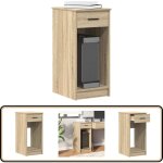 Support de tour d'ordinateur et tiroir chêne sonoma 35x45x77 cm - vidaxl Support de tour d'ordinateur et tiroir chêne sonoma 35x45x77 cm - vidaxl