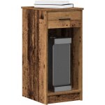 Support de tour d'ordinateur avec tiroir vieux bois 35x45x77 cm vidaxl
