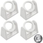 Support tringle penderie rideau barre - 4 pi�ces douilles poteau tige bride forme fixation murale clothes ...