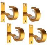 Support tringle rideaux, 4 pi�ces tringle rideau plafond, support barre penderie or, avec vis et tube ...