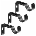 Memkey - support de support de tringle à rideau réglable, nickel satiné, paquet de 3. (noir) Memkey - support de support de tringle à rideau réglable, nickel satiné, paquet de 3. (noir)