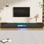 Support tv pour t�l�viseurs de 180 cm avec finition brillante, �clairage led 16 couleurs et option de ...