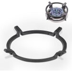 Support universel antid�rapant en fonte pour wok sur br�leurs gaz, plaques ou cuisini�res (noir)