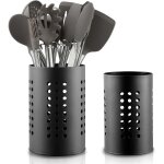 Support � ustensiles de cuisine pour comptoirs, lot de 2, support � ustensiles en acier inoxydable noir ...