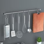 Support � ustensiles mural en acier inoxydable, support � ustensiles en acier inoxydable, barre de cr�dence ...