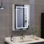 Sureh - armoire miroir de salle de bain, armoire toilette miroir avec �clairage led et �tag�res en verre, ...
