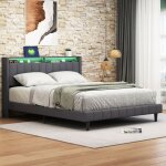 Sureh - lit double rembourr, lit adulte capitonn, lit adulte 140x200 cm, lit 140x200 avec led, lit ...