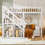 Lit superpos 140 x 200, lit mezzanine 2 places, lit mezzanine enfant avec armoire intgre, tagre ...