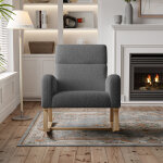 Sureh - rocking chair nursery, chaise � bascule � jambes en bois massif, chaise parapente avec dossier ...