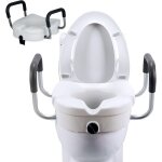 Sur�lev�e lunette wc sur�lev�e avec accoudoirs rembourr�s amovible, 40cm - gistuch