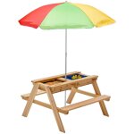 Plum - surfside sable eau table de pique - nique avec parasol