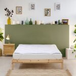 Bleu calin - surmatelas confort anti - acariens - moelleux - traitement naturel - 160x200 cm