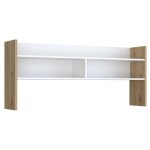 Meubletmoi - surmeuble de bureau 140 cm blanc mat et dcor bois de chne - odysse