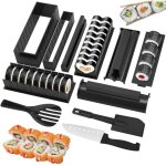 Sushi maker kit, 10 pi�ces moules � sushis avec moule, cuill�re � riz racloir et couteau set pour sushis ...