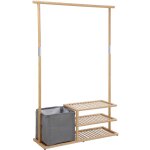 Basri armoire à vêtements avec étagère à chaussures et boîte de rangement en bambou - svita Basri armoire à vêtements avec étagère à chaussures et boîte de rangement en bambou - svita