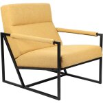 Chaise longue svita chris chaise cocktail chaise rembourrée avec accoudoirs jaune moutarde Chaise longue svita chris chaise cocktail chaise rembourrée avec accoudoirs jaune moutarde