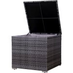 Svita - coffre � coussins en polyrotin, bo�te de jardin extensible lugano california gris