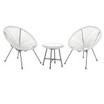 Ensemble de meubles de balcon svita bali ensemble de salon relax egg - chair en osier design blanc Ensemble de meubles de balcon svita bali ensemble de salon relax egg - chair en osier design blanc