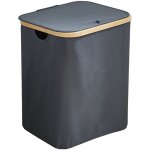 Sade panier � linge coffre � linge pliable avec couvercle bambou salle de bain chambre - svita