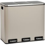 Svita ? poubelle tri s�lectif 54l ? 3 compartiments de 18l ? acier thermolaqu� taupe ? p�dales antid�rapantes ...