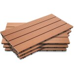Hengda - swanew 1m dalles de jardin clipsables en bois composite wpc brun 60 x 30cm type mosaque revtement ...