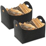 Swanew 2x sac à bois de cheminée sacs en feutre capacité de charge jusqu'à 50kg panier à bois non tissé ... Swanew 2x sac à bois de cheminée sacs en feutre capacité de charge jusqu'à 50kg panier à bois non tissé ...