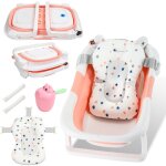 Tolletour - swanew baignoire bb pliante pour 0 - 6 ans bb avec tapis de bain dtachable - bouchon ...